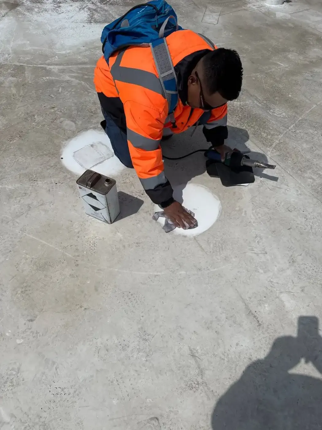 Commercial roof inspection documented in Mass Ave